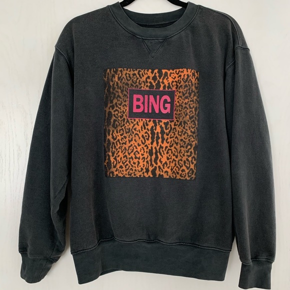 anine bing leopard sweater